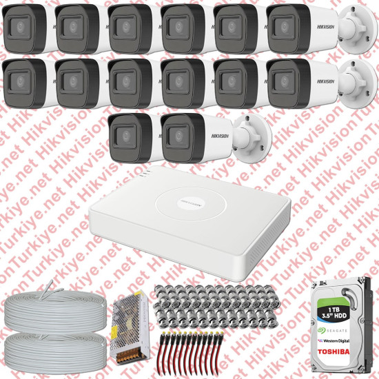 Hikvision 14 Kamera Fullhd Güvenlik Kamerası Set 1TB Hdd